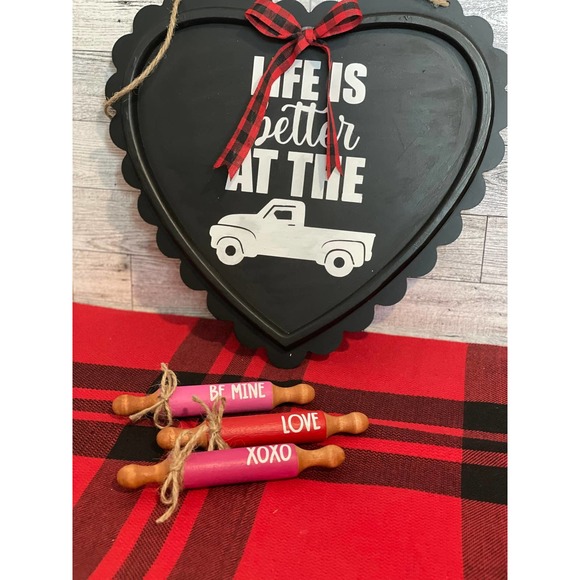 ⤵️🆕Valentine’s Day Mini Rolling Pins,  Farmhouse  Decor, Valentine’s Decor - Picture 3 of 11